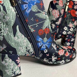 BNWT | s8 | H&M Floral Heeled Zip-Up Boots
